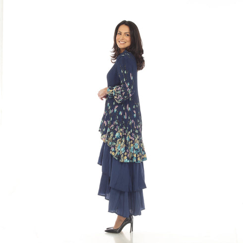 Long Sleeve Multi Layer Dress - DR1298 Black Print
